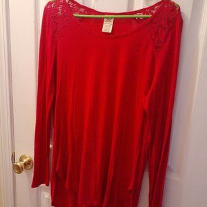 Womens pink tunic long sleeve shirt